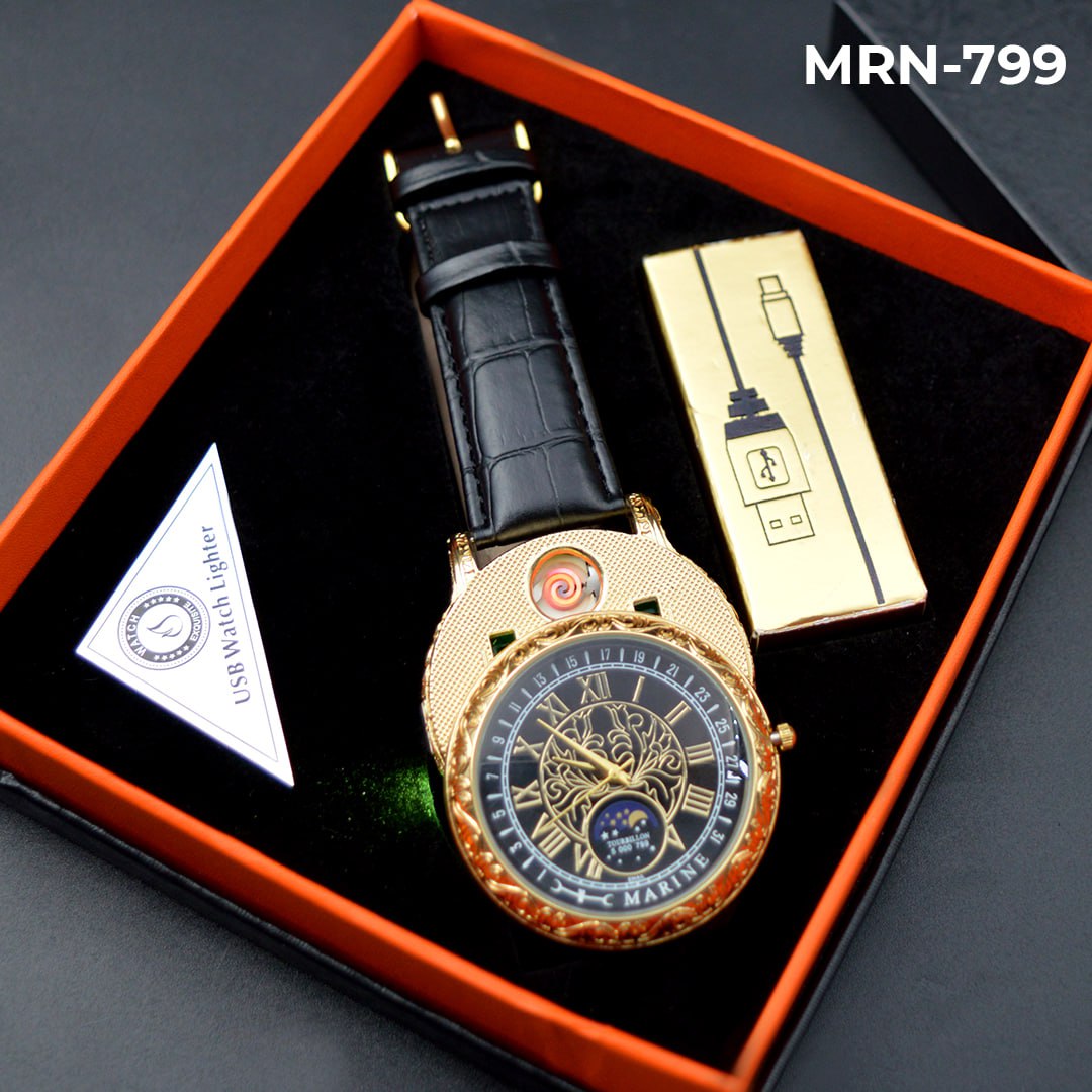 Miniatura 4 de MRN-799 RELOJ MARINE DORADO/NEGRO CUERO